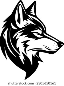 Wolf | Black and White Vector illustration