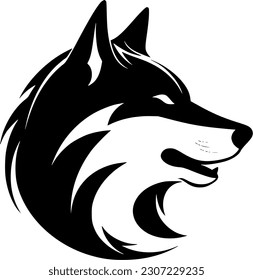 Wolf | Black and White Vector illustration