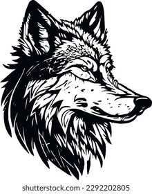 Tatuaje Wolf Black and White Vector