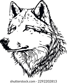 Wolf Black and White Vector tattoo