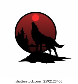 Wolf And Blood Moon Logo