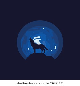 wolf and blue marbel illustration