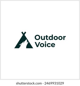 wolf camping logo design vector with a modern minimalist concept can be used for shop logos related to camping