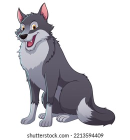 Wolf Cartoon Animal Illustration Color