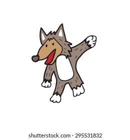 Wolf cartoon character vector drawing