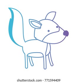 wolf cartoon in degraded blue to purple color contour