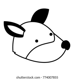 wolf cartoon head in black sections silhouette