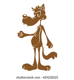 wolf cartoon illustration isolated on white