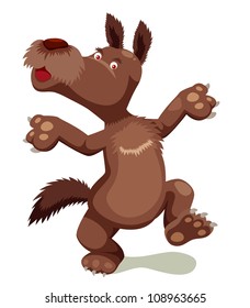 Wolf cartoon isolated on white