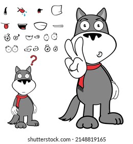 Wolf Cartoon Kawaii Expressions Pack In Vector Format