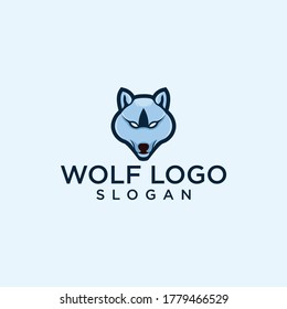 wolf cartoon logo design vector illustration
