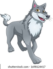 wolf cartoon on a white background