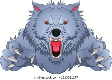 wolf cartoon on a white background