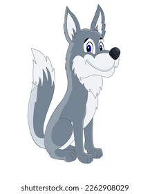 Wolf cartoon shape eye design 
