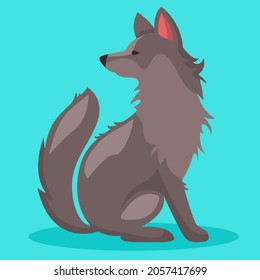 Wolf im Cartoon-Stil einzeln auf Hintergrund