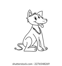 Wolf Cartoon vector illustration template for many purpose. Drawing lesson for children. Vector illustration	
