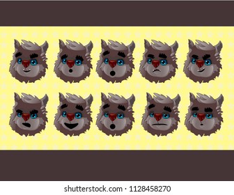 Wolf character faces