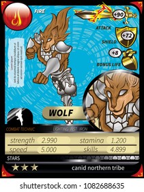 wolf character game card