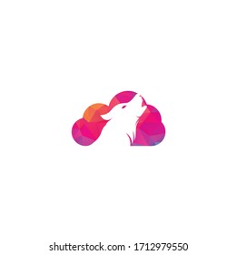 Wolf cloud shape concept Logo Design. Modern professional wolf logo design. Wolf head logo vector	