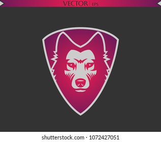 Wolf Coat of Arms Logo. Vector Art