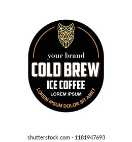 Wolf Cold Brew Ice Coffee Label