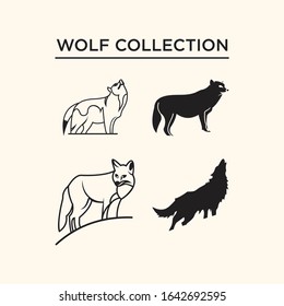 wolf collection logo design vecktor grapic