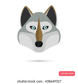 Wolf color flat icon