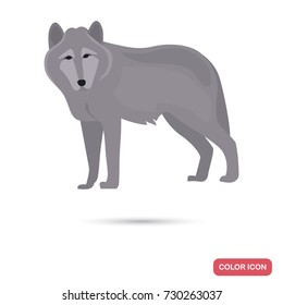Wolf color flat icon for web and mobile design