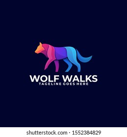 Wolf Colorful Illustration Design Vector Template. Suitable for Creative Industries, Multimedia, Entertainment, Education, Social, Cooperation, Shops, and other related businesses.