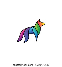 Wolf Colorful illustration design vector template. Suitable for Creative Industries, Multimedia, Entertainment, Education, Social, Cooperation, Shops, and other related businesses.