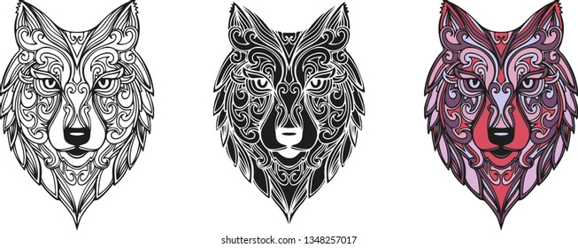 wolf coloring antistress