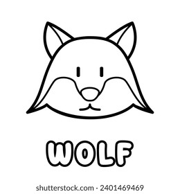 Wolf coloring book. Coloring page for kids.