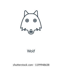 Wolf concept line icon. Linear Wolf concept outline symbol design. This simple element illustration can be used for web and mobile UI/UX.