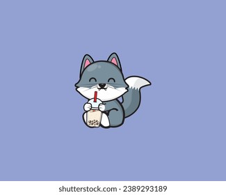 Wolf cute drink bubble tea