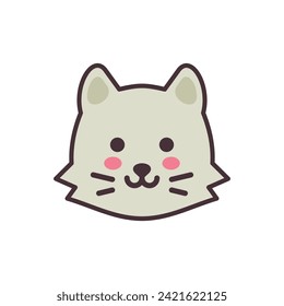 Wolf cute kawaii style wild animal vector illustration