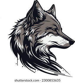 Un plato de lobo, vector, animal