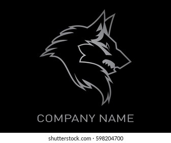Fondo negro de diseño de lobo