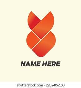 wolf design logo illustration with orange color hand forming, free logo vector