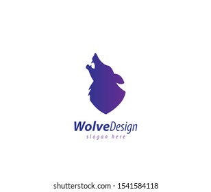 Wolf design logo sign blue