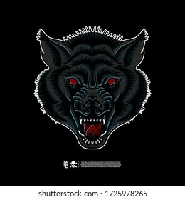 Wolf. Design for printing on t-shirts, stickers and more. Vector.