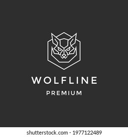 wolf design vector logo template on black background