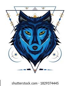 The wolf design vector template.