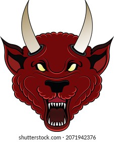 Wolf devil face vector art
