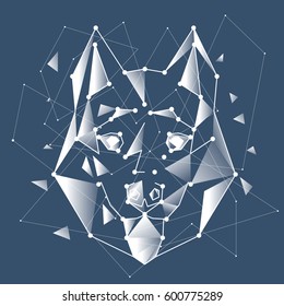 wolf dog abstract triangles