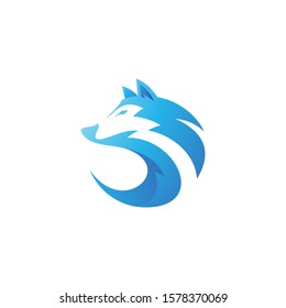 Wolf Dog Husky Head Mascot Logo Icon