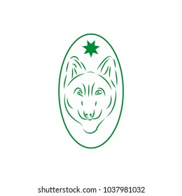 wolf or dog logo design template