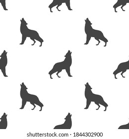 Wolf or Dog Silhouette Pattern, Wild Animal or Pet Animal. Vector illustration