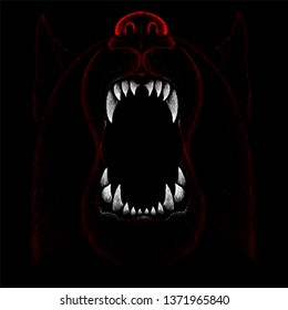 Wolf or dog for T-shirt design or outwear.  Hunting style wolfs background.