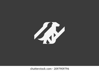 Diseño de logotipo único para lobo o perro