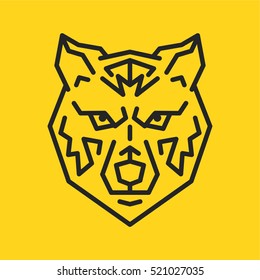Wolf Dog Wild Minimalistic Flat Line Outline Stroke Icon Pictogram Symbol Emblem